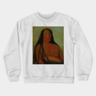 Mah-to-toh-pa, Four Bears, Second Chief in Mourning by George Catlin Crewneck Sweatshirt